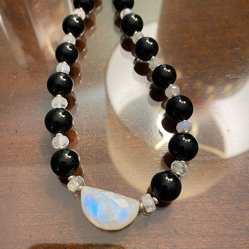 Moonstone and Onyx Necklace